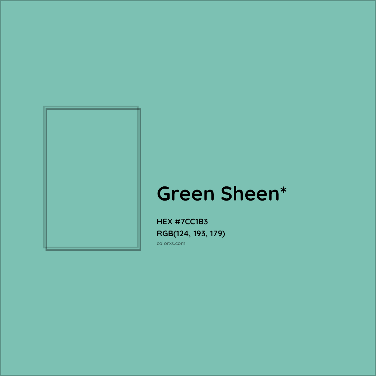 #7CC1B3 hex color. RGB, RYB, CMYK, HSL, HSV codes and color conversions. Matching color names, palettes, paints.