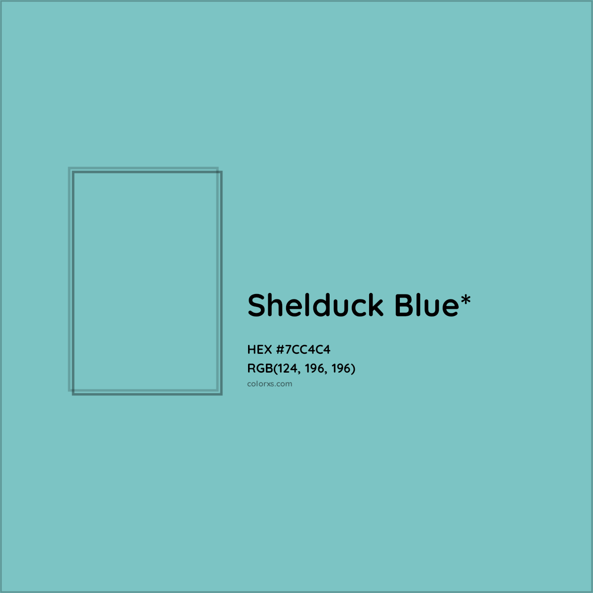 #7CC4C4 hex color. RGB, RYB, CMYK, HSL, HSV codes and color conversions. Matching color names, palettes, paints.
