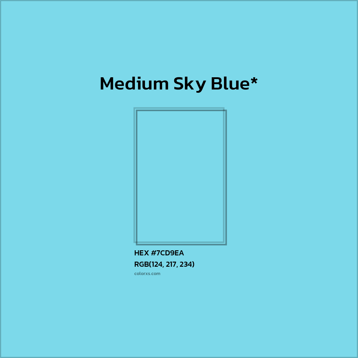 #7CD9EA hex color. RGB, RYB, CMYK, HSL, HSV codes and color conversions. Matching color names, palettes, paints.