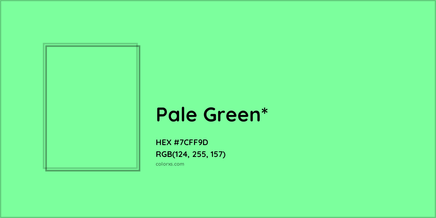 #7CFF9D hex color. RGB, RYB, CMYK, HSL, HSV codes and color conversions. Matching color names, palettes, paints.