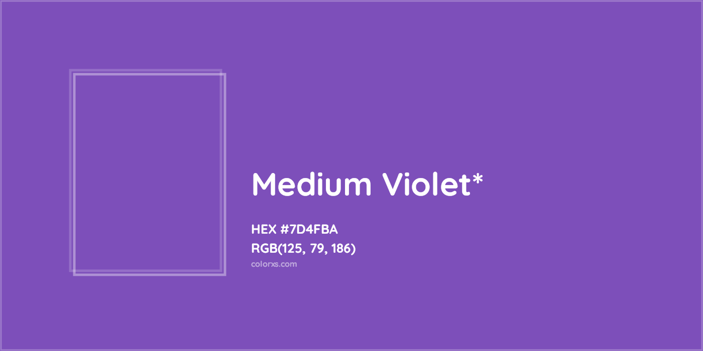 #7D4FBA hex color. RGB, RYB, CMYK, HSL, HSV codes and color conversions. Matching color names, palettes, paints.