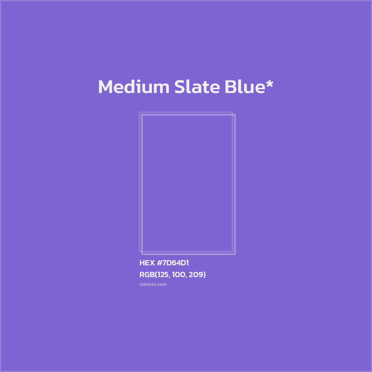 #7D64D1 hex color. RGB, RYB, CMYK, HSL, HSV codes and color conversions. Matching color names, palettes, paints.