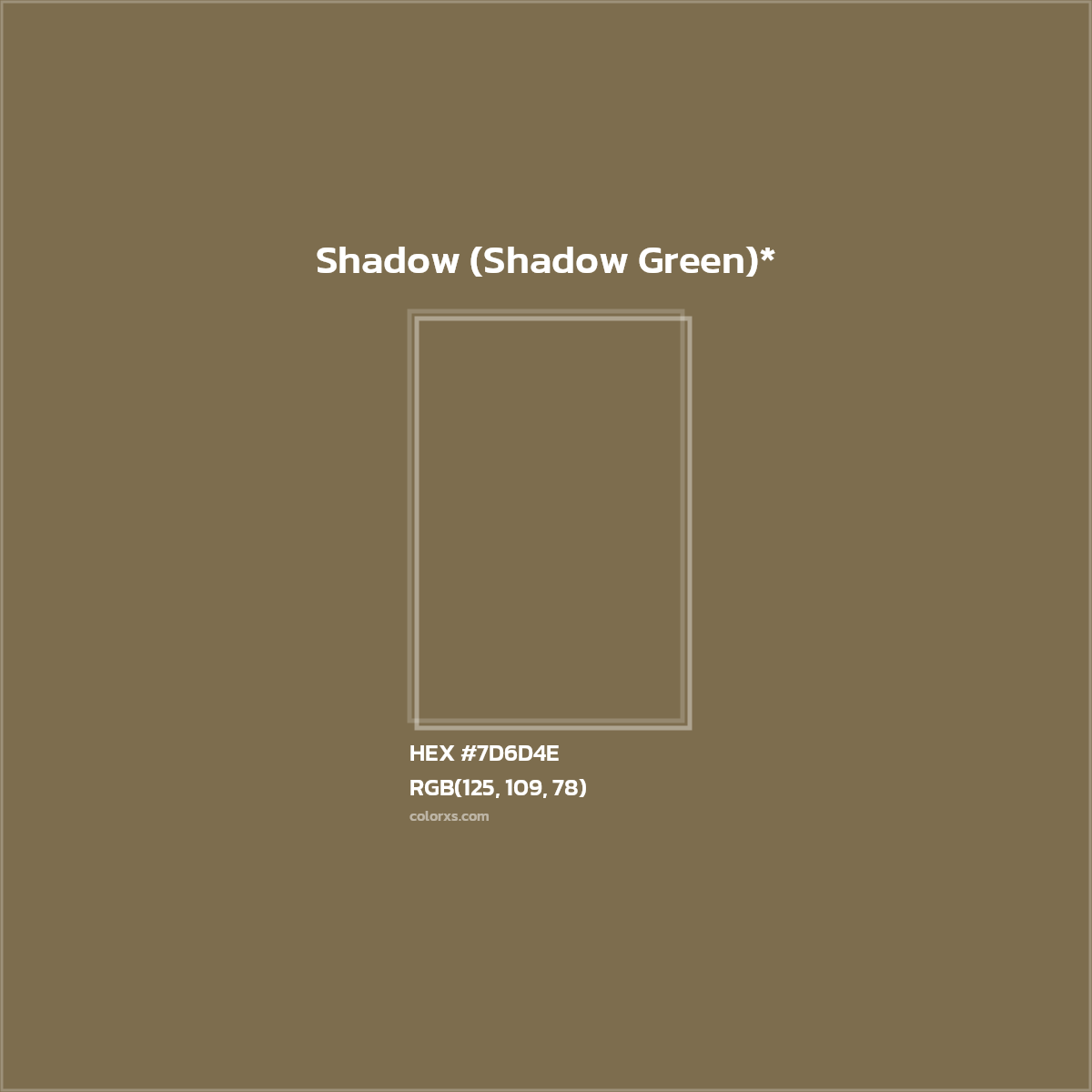 #7D6D4E hex color. RGB, RYB, CMYK, HSL, HSV codes and color conversions. Matching color names, palettes, paints.