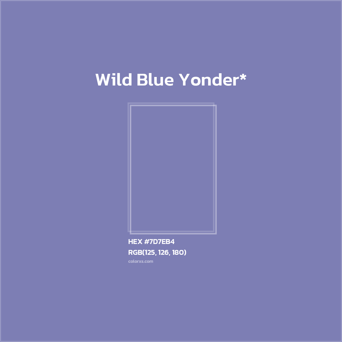 #7D7EB4 hex color. RGB, RYB, CMYK, HSL, HSV codes and color conversions. Matching color names, palettes, paints.