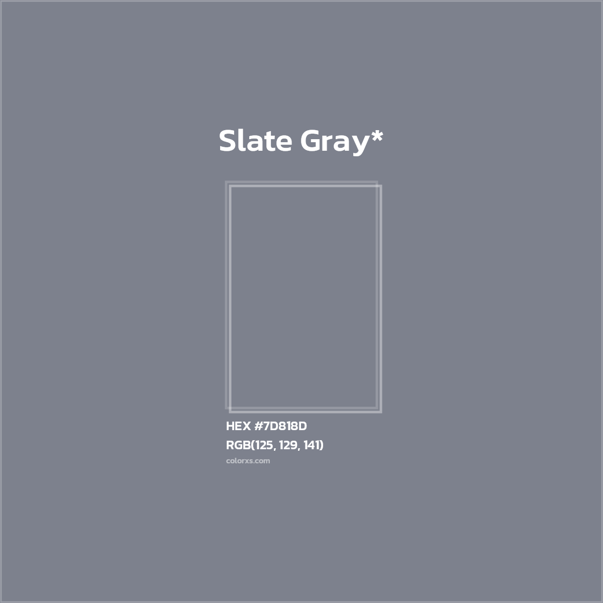 #7D818D hex color. RGB, RYB, CMYK, HSL, HSV codes and color conversions. Matching color names, palettes, paints.