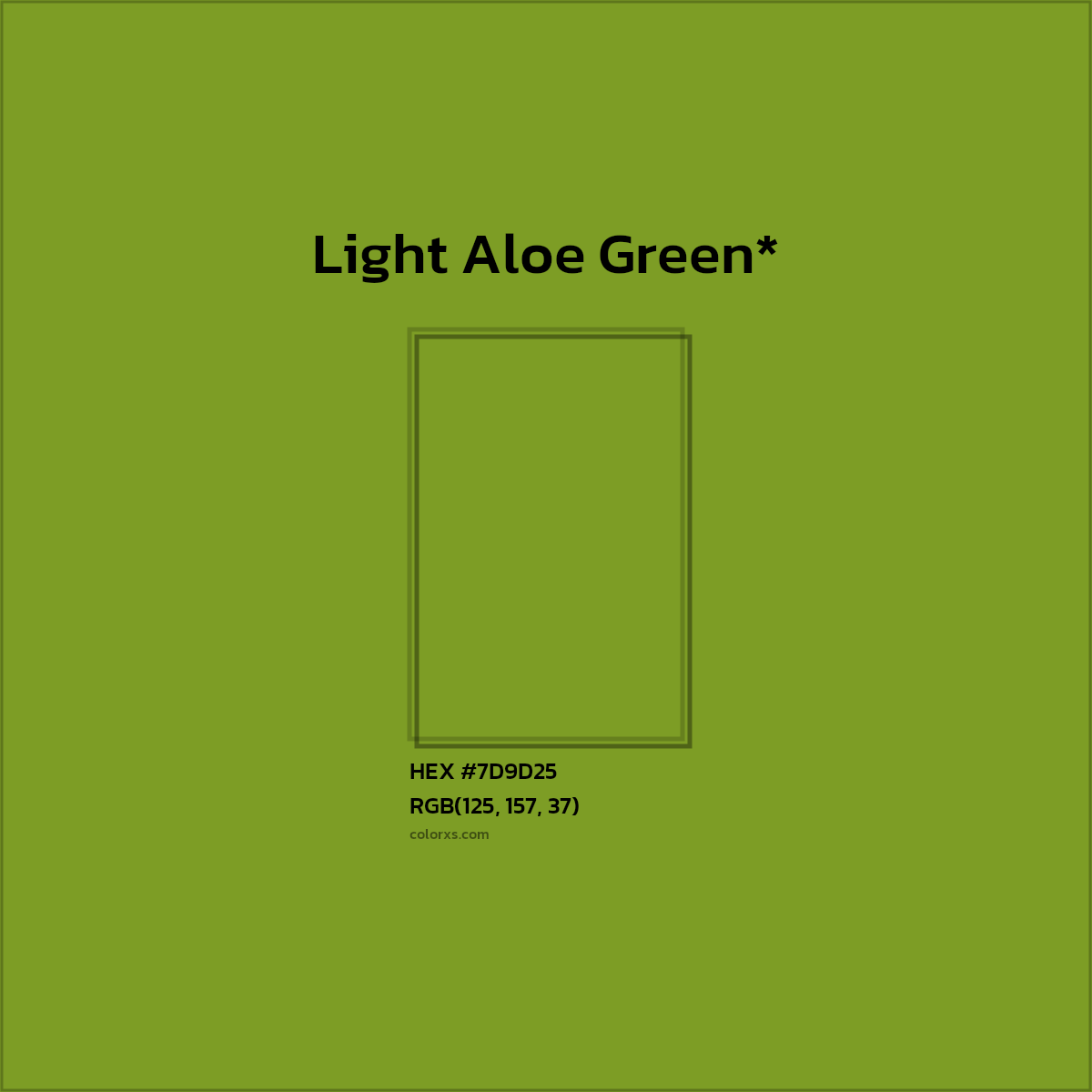 #7D9D25 hex color. RGB, RYB, CMYK, HSL, HSV codes and color conversions. Matching color names, palettes, paints.