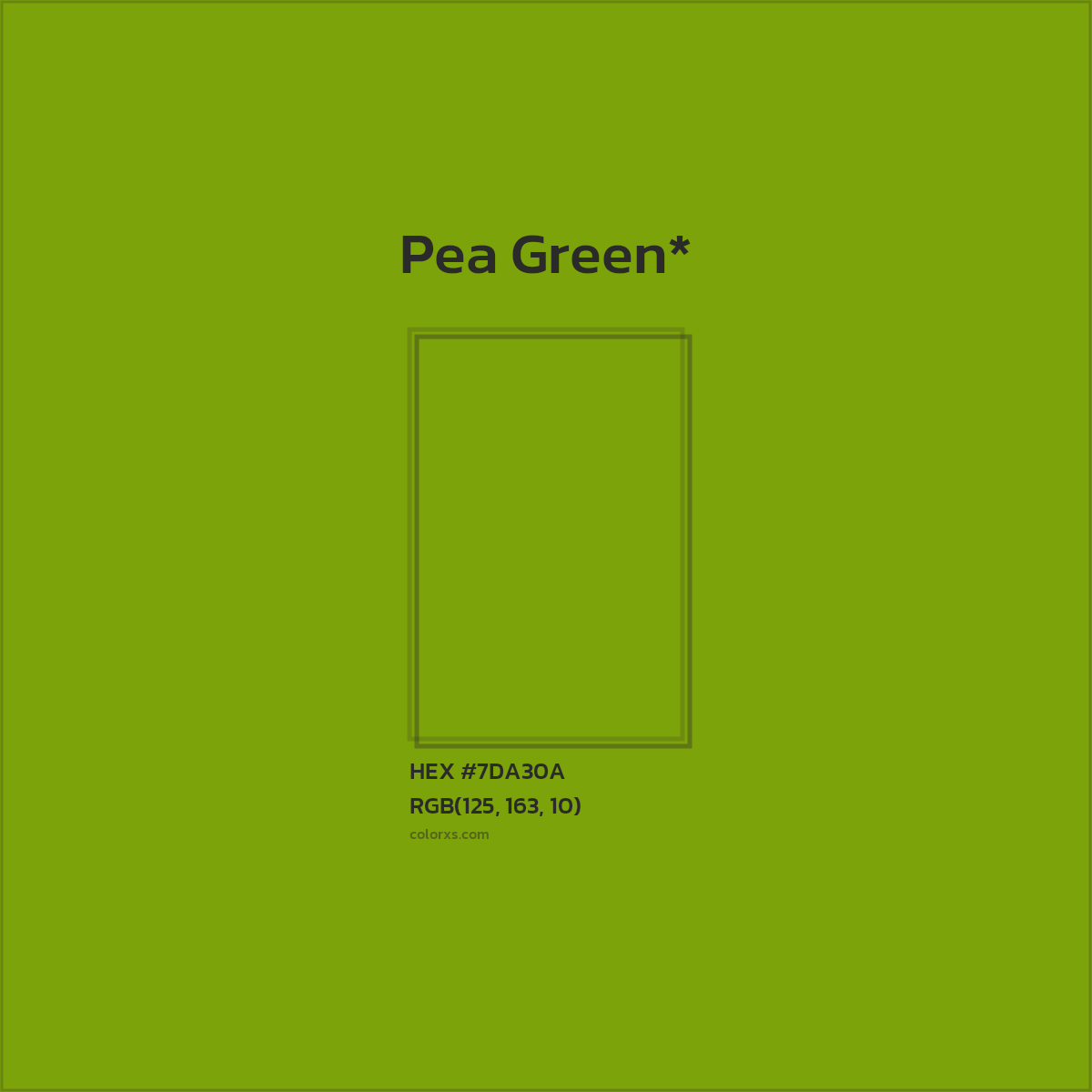 #7DA30A hex color. RGB, RYB, CMYK, HSL, HSV codes and color conversions. Matching color names, palettes, paints.