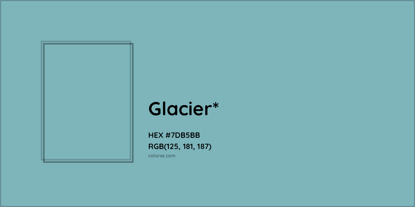 #7DB5BB hex color. RGB, RYB, CMYK, HSL, HSV codes and color conversions. Matching color names, palettes, paints.