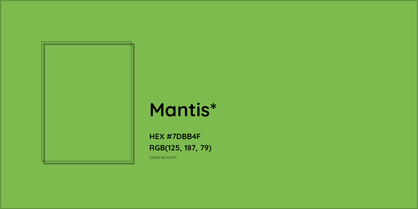 #7DBB4F hex color. RGB, RYB, CMYK, HSL, HSV codes and color conversions. Matching color names, palettes, paints.