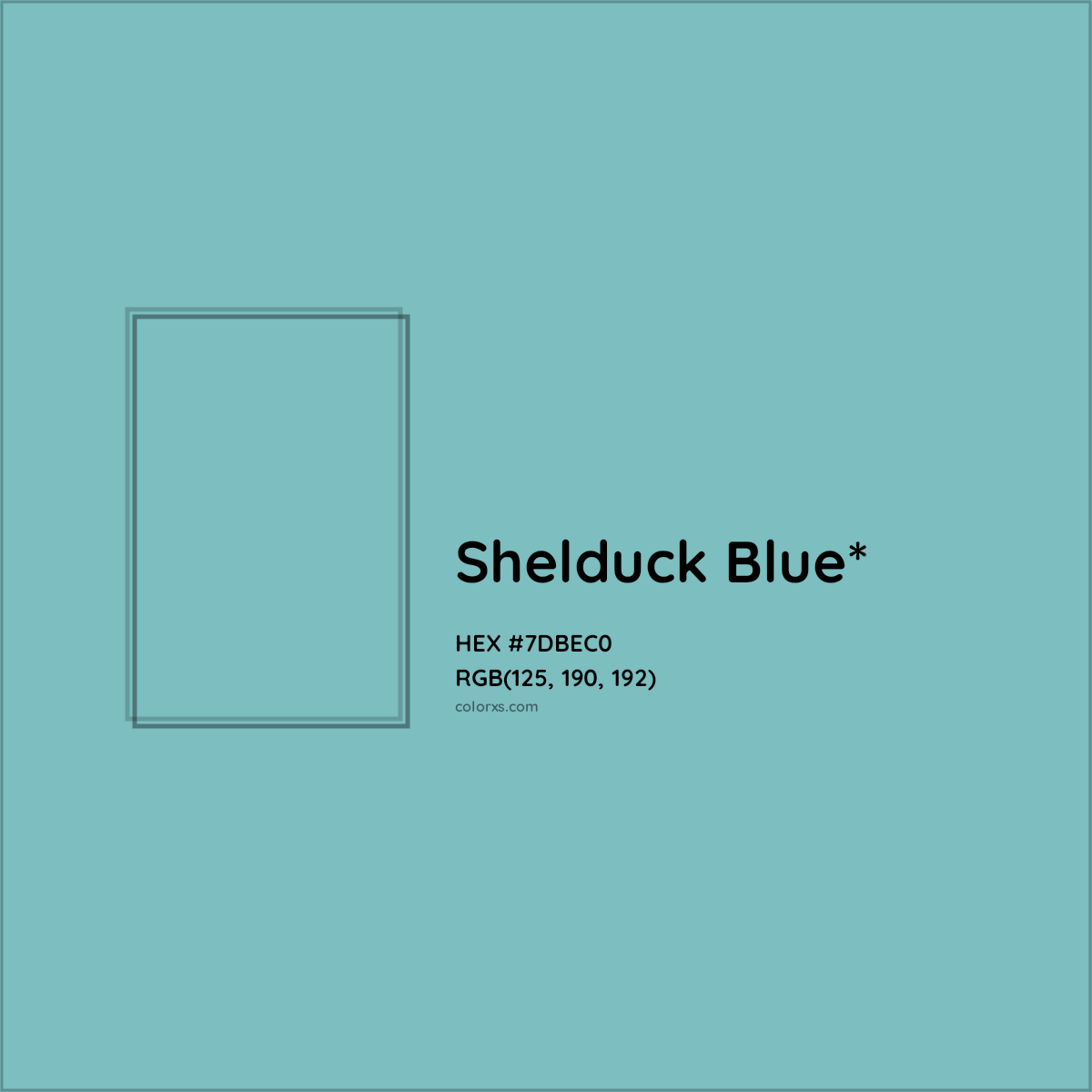 #7DBEC0 hex color. RGB, RYB, CMYK, HSL, HSV codes and color conversions. Matching color names, palettes, paints.