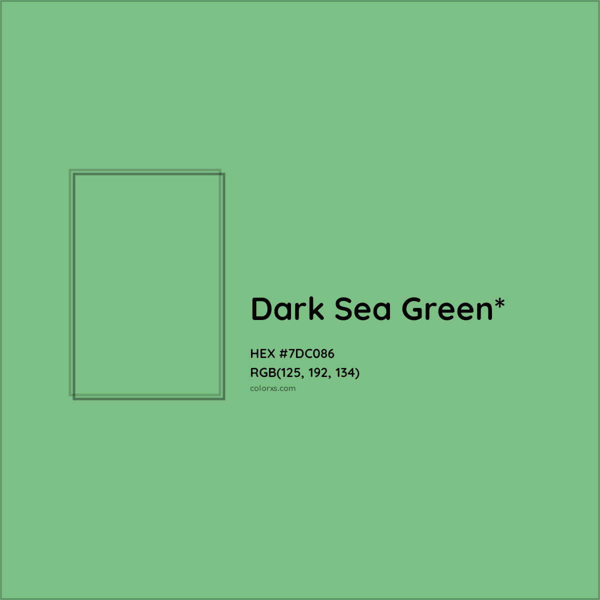 #7DC086 hex color. RGB, RYB, CMYK, HSL, HSV codes and color conversions. Matching color names, palettes, paints.