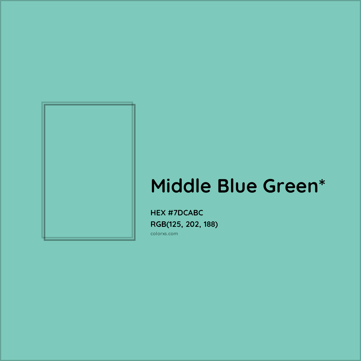 #7DCABC hex color. RGB, RYB, CMYK, HSL, HSV codes and color conversions. Matching color names, palettes, paints.