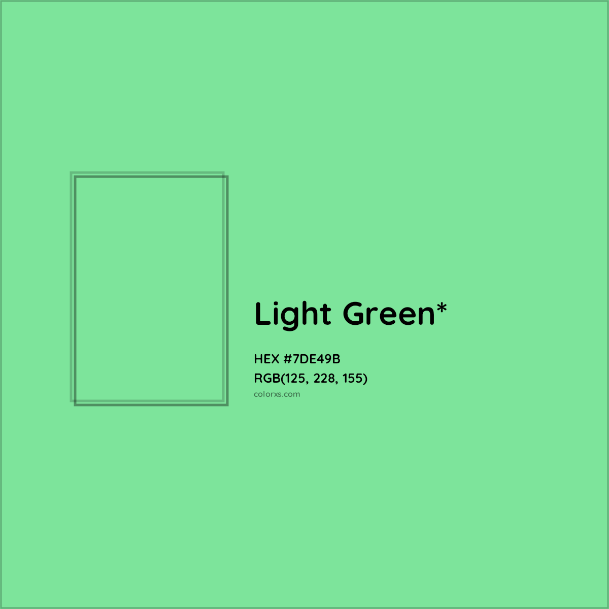 #7DE49B hex color. RGB, RYB, CMYK, HSL, HSV codes and color conversions. Matching color names, palettes, paints.