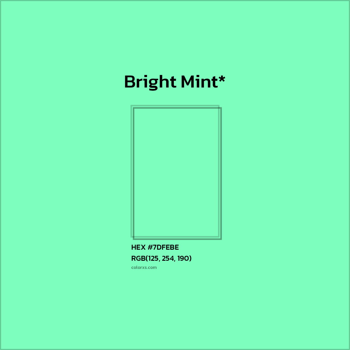#7DFEBE hex color. RGB, RYB, CMYK, HSL, HSV codes and color conversions. Matching color names, palettes, paints.