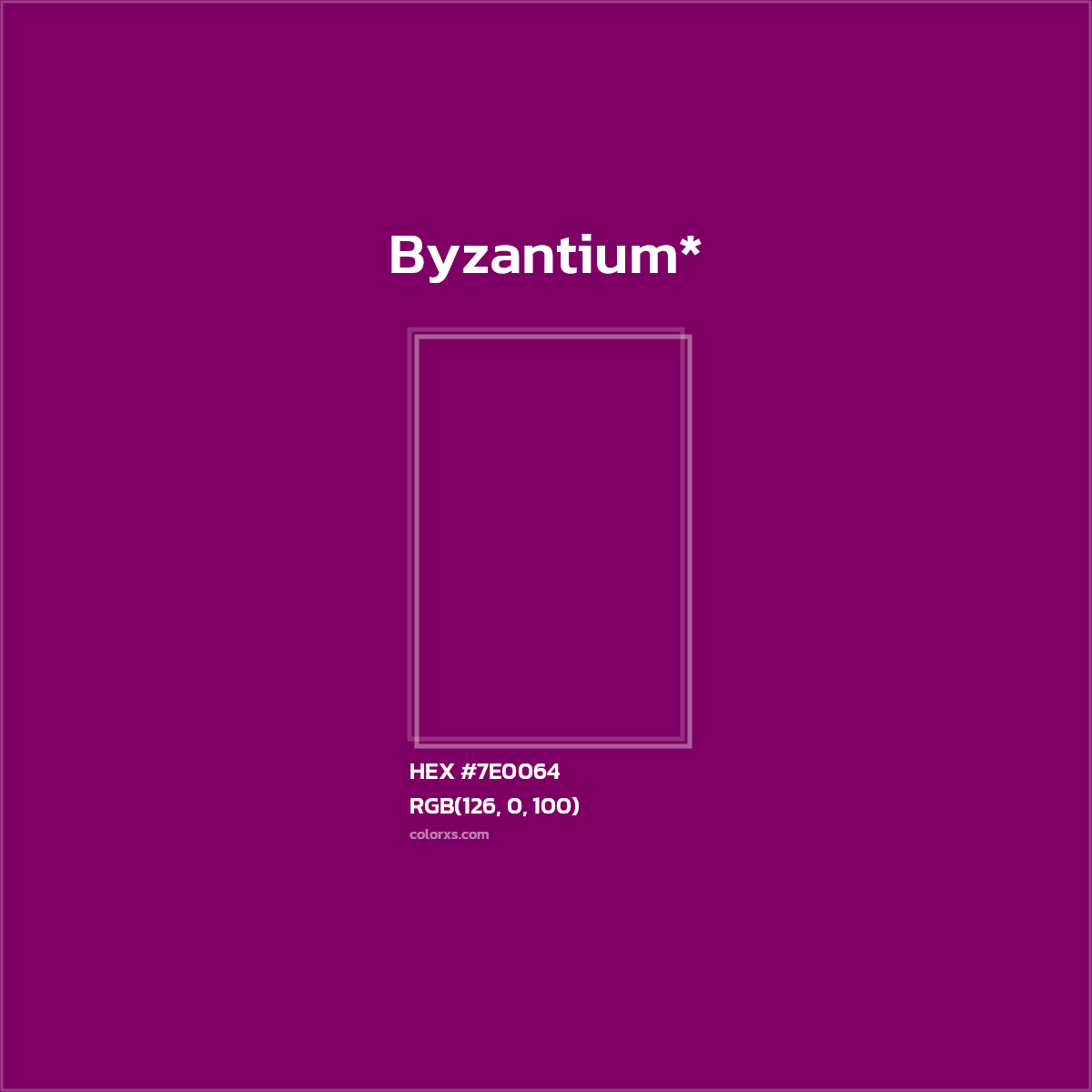 #7E0064 hex color. RGB, RYB, CMYK, HSL, HSV codes and color conversions. Matching color names, palettes, paints.