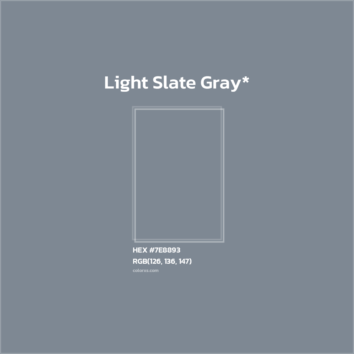 #7E8893 hex color. RGB, RYB, CMYK, HSL, HSV codes and color conversions. Matching color names, palettes, paints.