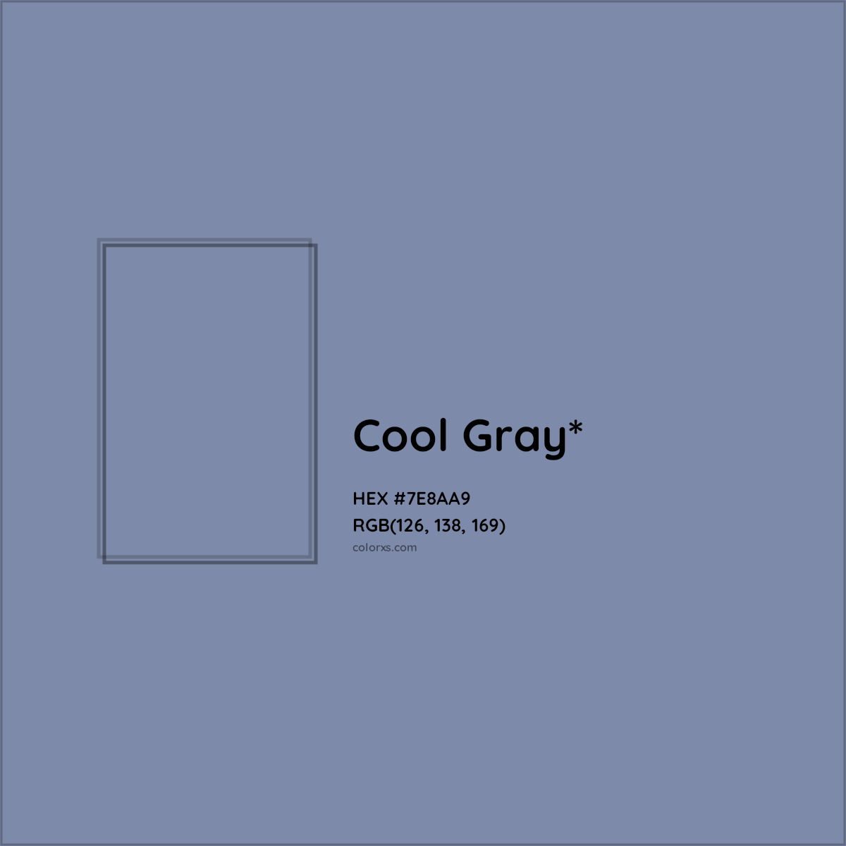 #7E8AA9 hex color. RGB, RYB, CMYK, HSL, HSV codes and color conversions. Matching color names, palettes, paints.