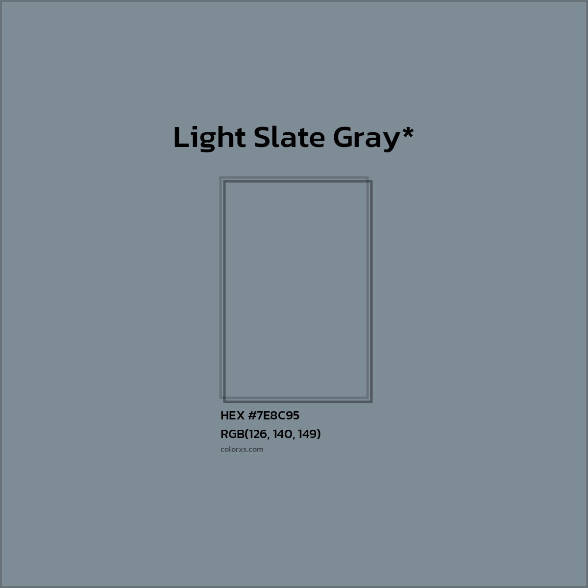 #7E8C95 hex color. RGB, RYB, CMYK, HSL, HSV codes and color conversions. Matching color names, palettes, paints.