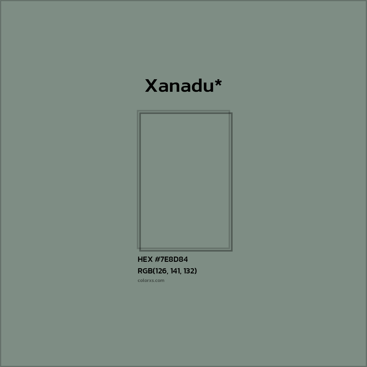 #7E8D84 hex color. RGB, RYB, CMYK, HSL, HSV codes and color conversions. Matching color names, palettes, paints.