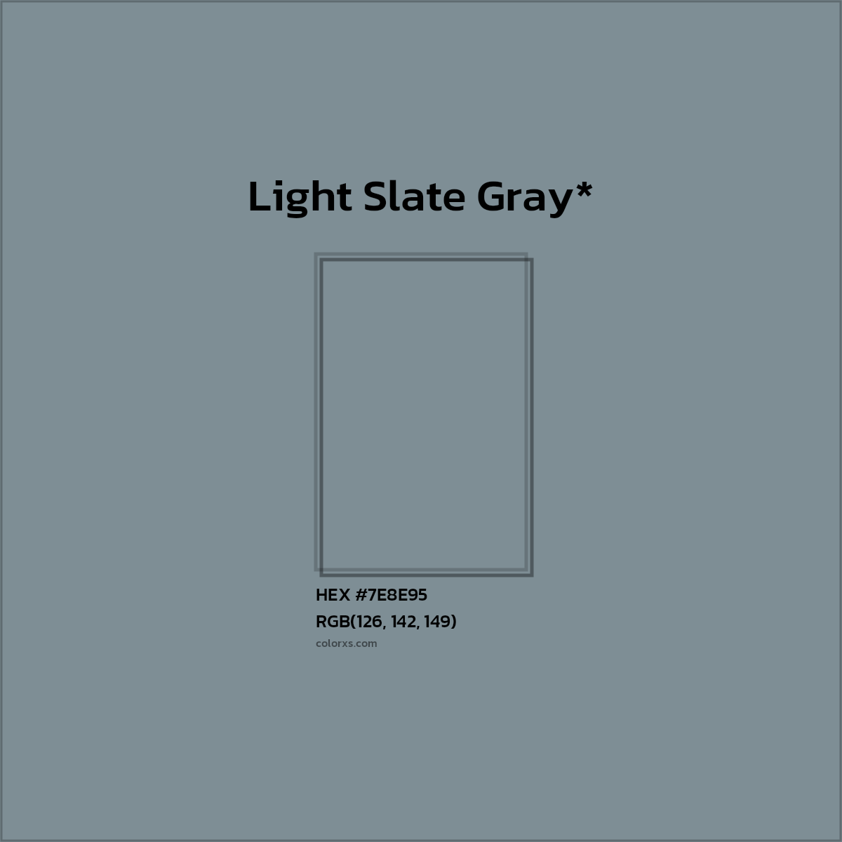 #7E8E95 hex color. RGB, RYB, CMYK, HSL, HSV codes and color conversions. Matching color names, palettes, paints.