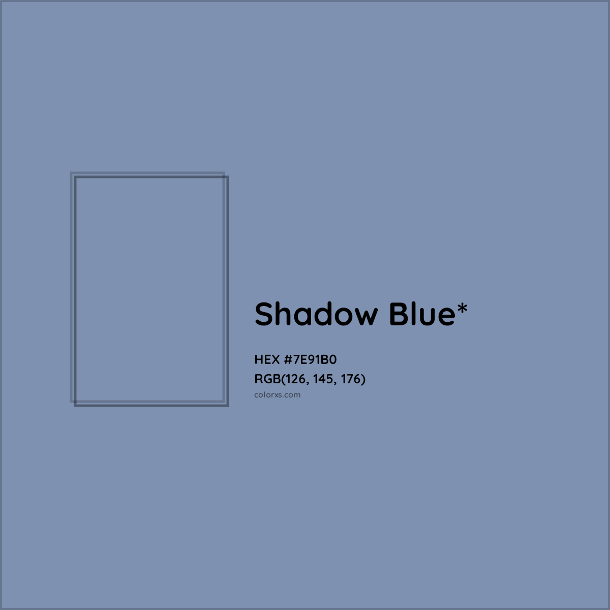 #7E91B0 hex color. RGB, RYB, CMYK, HSL, HSV codes and color conversions. Matching color names, palettes, paints.