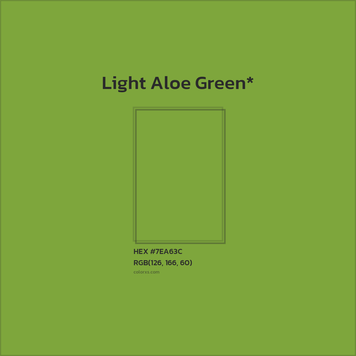 #7EA63C hex color. RGB, RYB, CMYK, HSL, HSV codes and color conversions. Matching color names, palettes, paints.