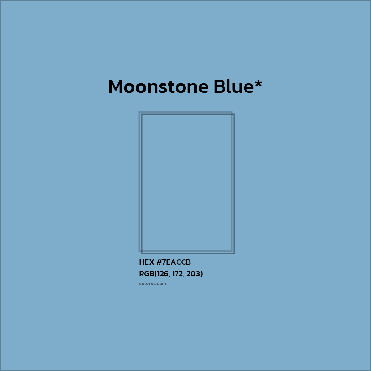 #7EACCB hex color. RGB, RYB, CMYK, HSL, HSV codes and color conversions. Matching color names, palettes, paints.