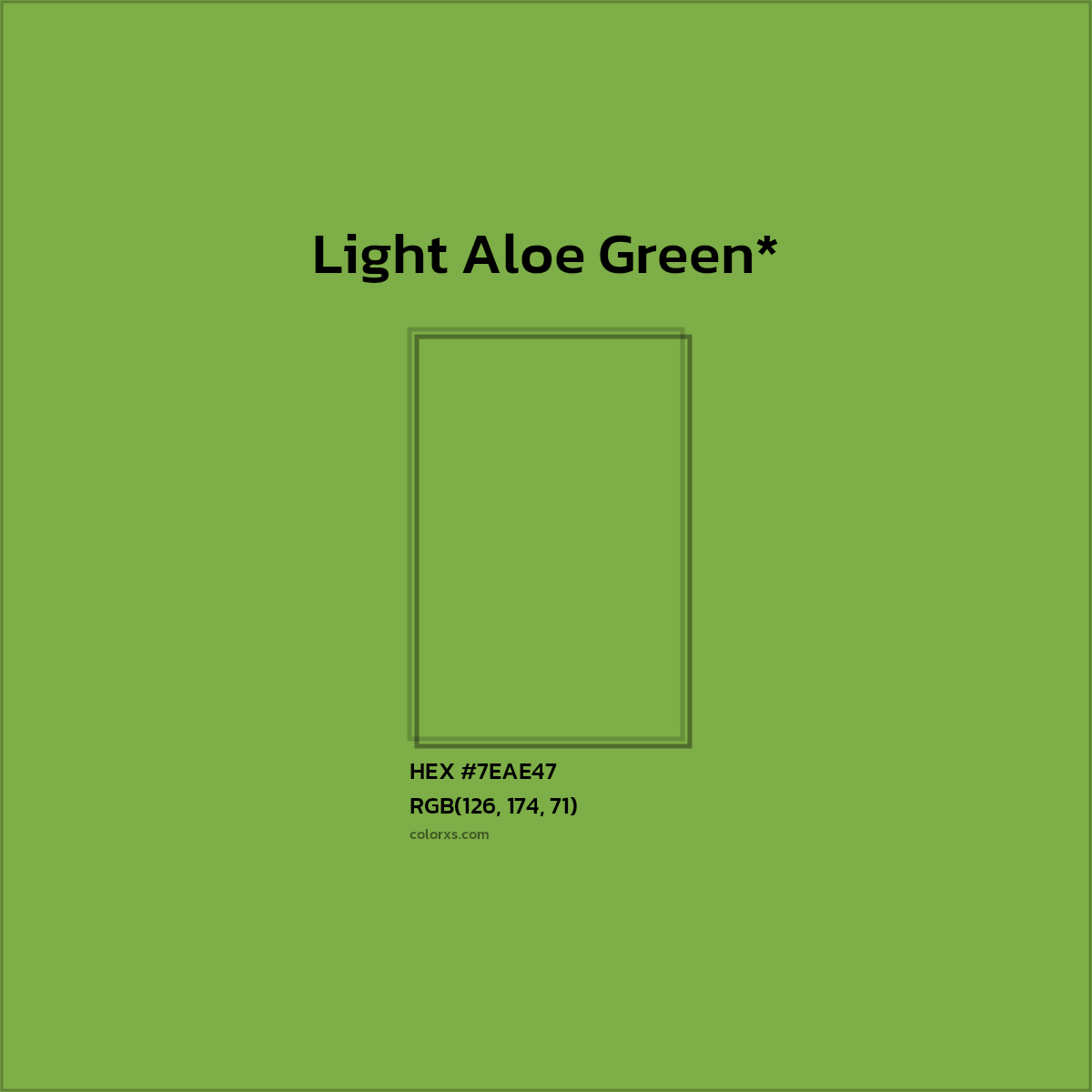 #7EAE47 hex color. RGB, RYB, CMYK, HSL, HSV codes and color conversions. Matching color names, palettes, paints.