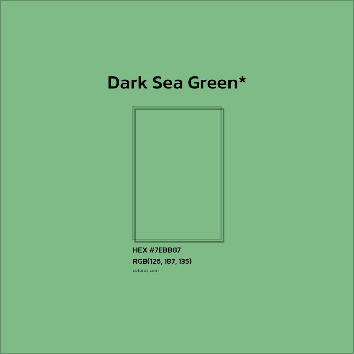 #7EBB87 hex color. RGB, RYB, CMYK, HSL, HSV codes and color conversions. Matching color names, palettes, paints.