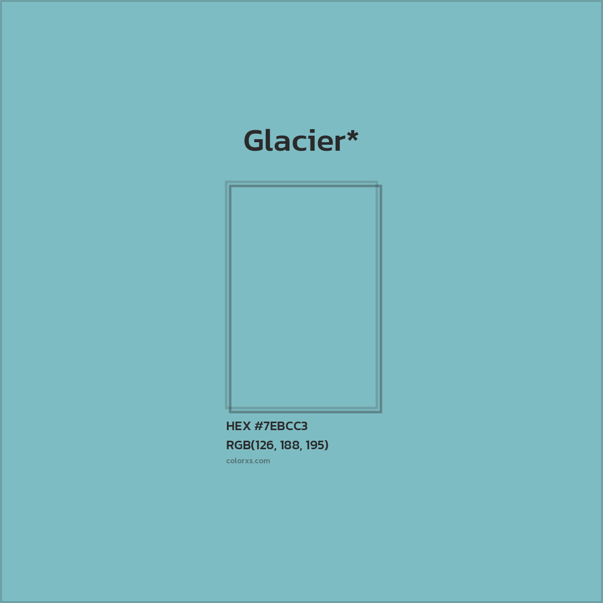 #7EBCC3 hex color. RGB, RYB, CMYK, HSL, HSV codes and color conversions. Matching color names, palettes, paints.