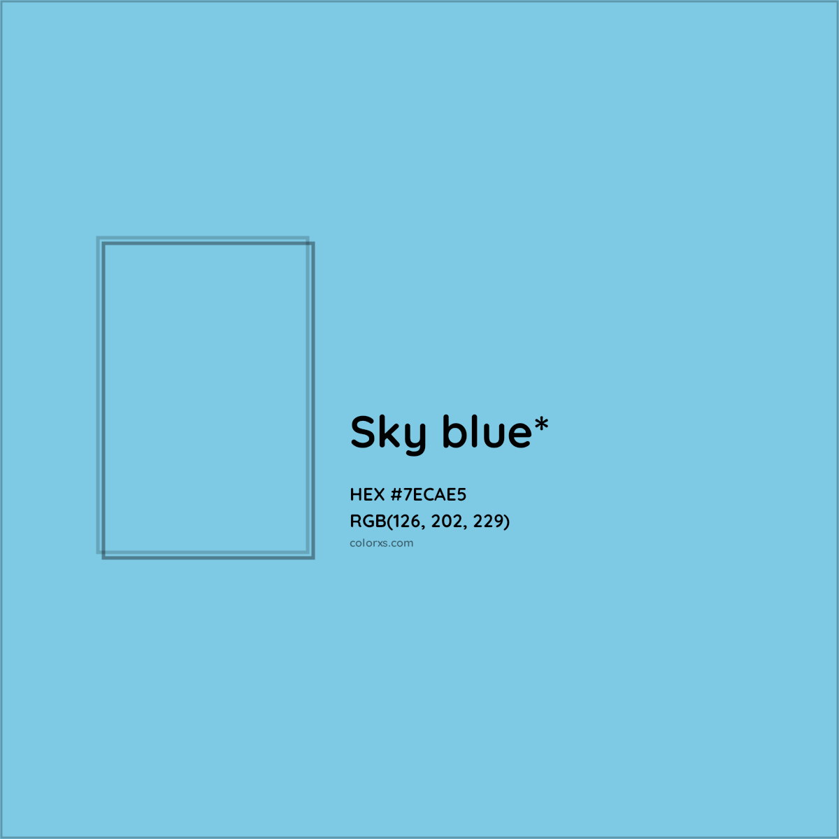 #7ECAE5 hex color. RGB, RYB, CMYK, HSL, HSV codes and color conversions. Matching color names, palettes, paints.