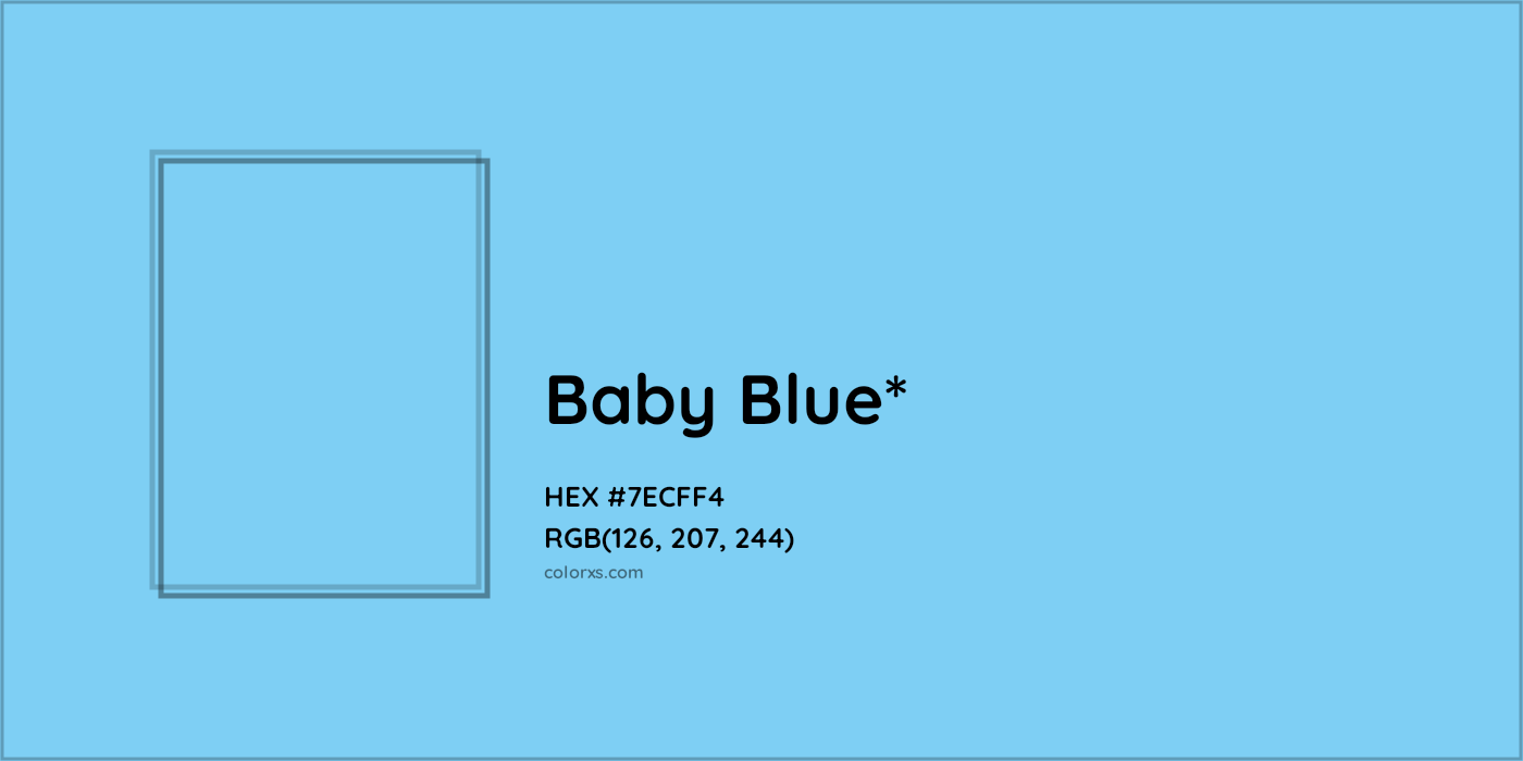 #7ECFF4 hex color. RGB, RYB, CMYK, HSL, HSV codes and color conversions. Matching color names, palettes, paints.