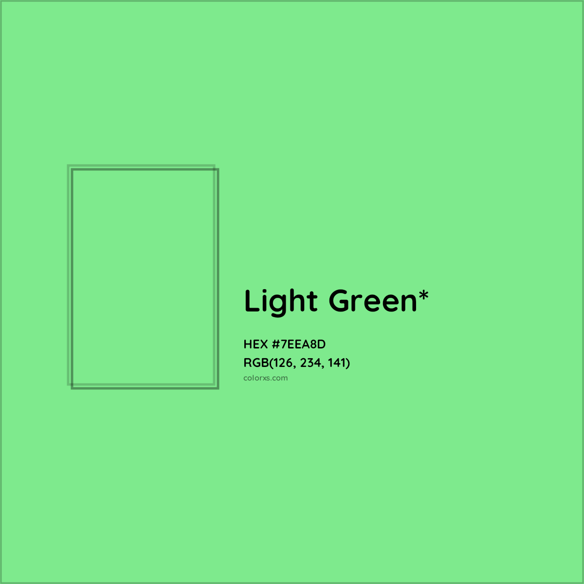 #7EEA8D hex color. RGB, RYB, CMYK, HSL, HSV codes and color conversions. Matching color names, palettes, paints.