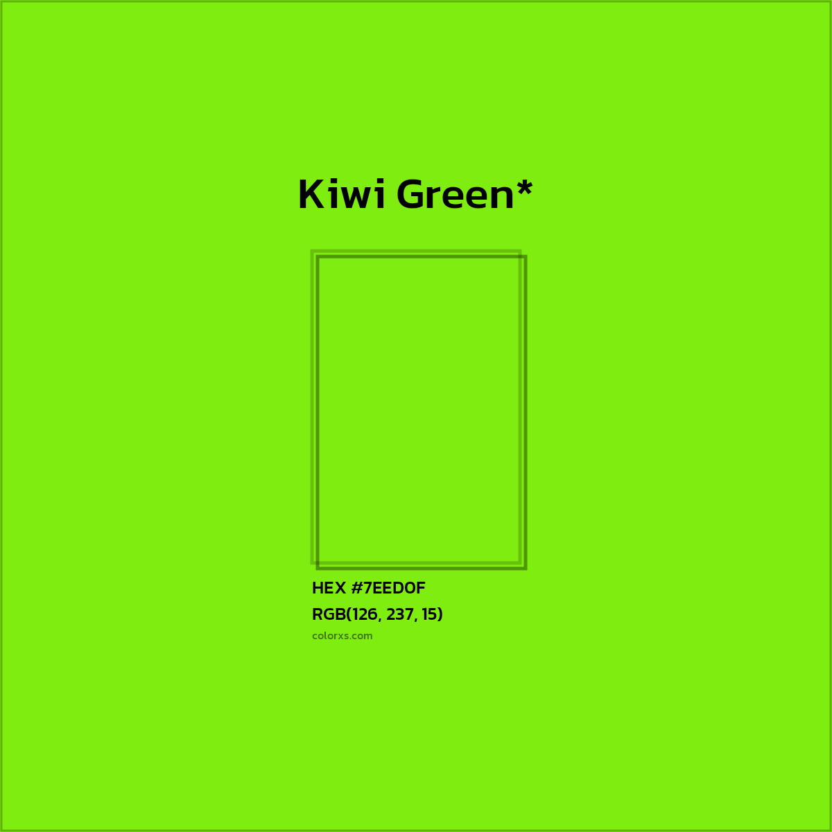 #7EED0F hex color. RGB, RYB, CMYK, HSL, HSV codes and color conversions. Matching color names, palettes, paints.