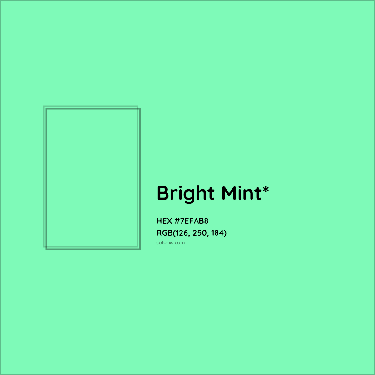 #7EFAB8 hex color. RGB, RYB, CMYK, HSL, HSV codes and color conversions. Matching color names, palettes, paints.