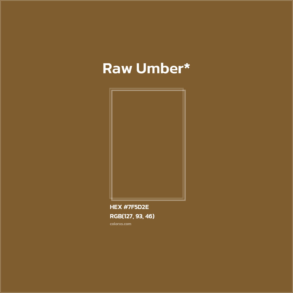 #7F5D2E hex color. RGB, RYB, CMYK, HSL, HSV codes and color conversions. Matching color names, palettes, paints.