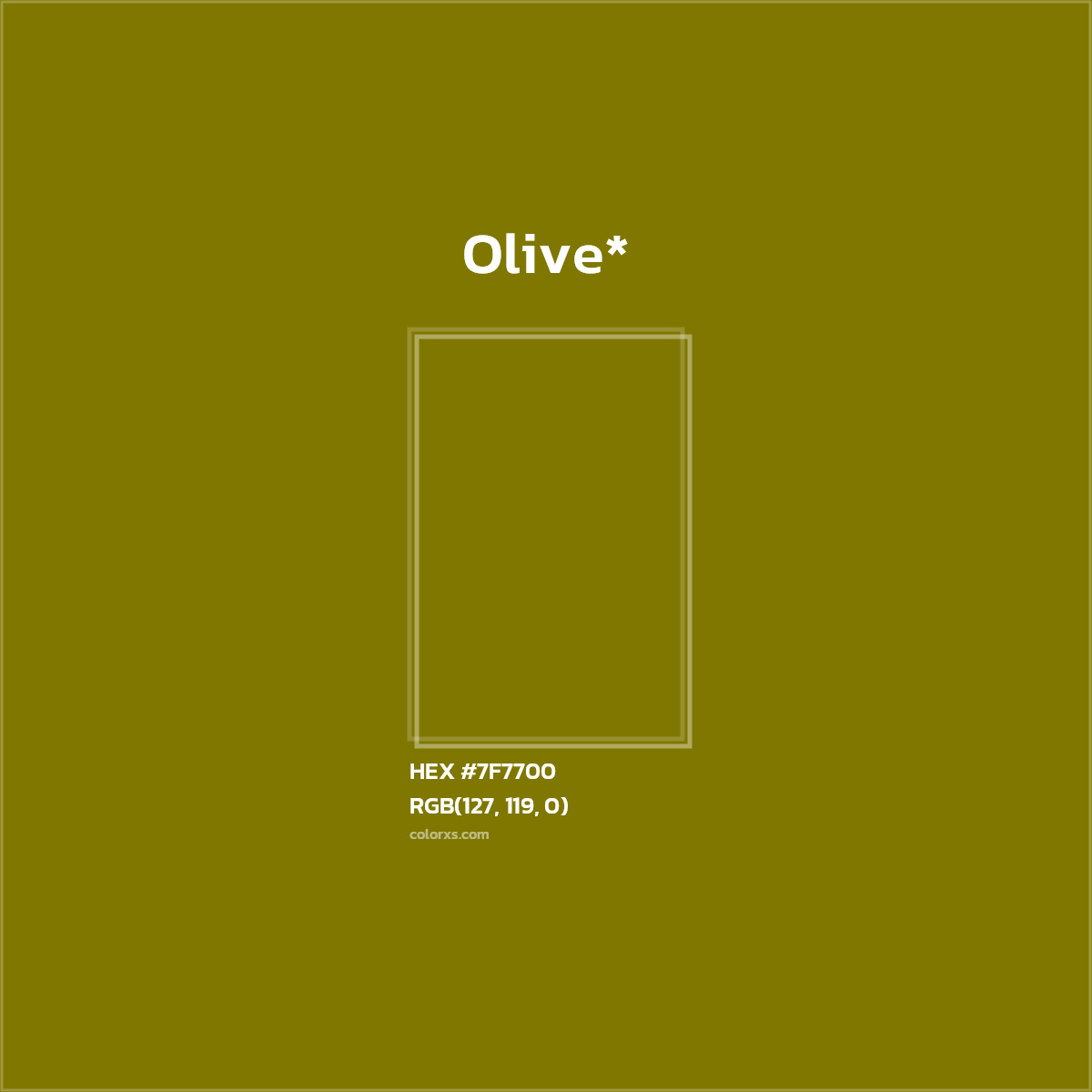 #7F7700 hex color. RGB, RYB, CMYK, HSL, HSV codes and color conversions. Matching color names, palettes, paints.