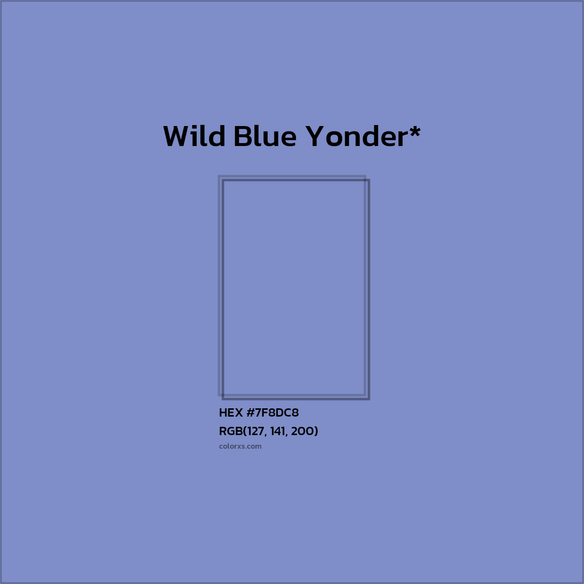 #7F8DC8 hex color. RGB, RYB, CMYK, HSL, HSV codes and color conversions. Matching color names, palettes, paints.