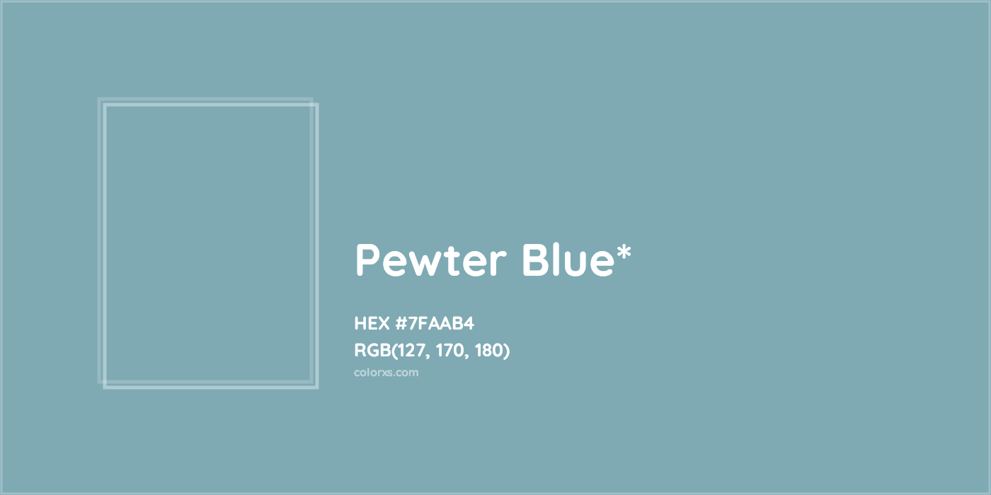 #7FAAB4 hex color. RGB, RYB, CMYK, HSL, HSV codes and color conversions. Matching color names, palettes, paints.