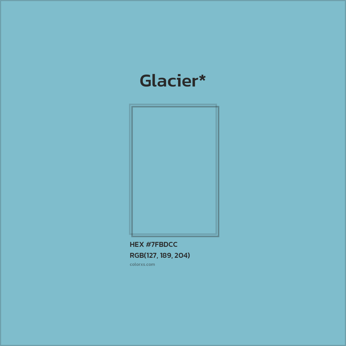 #7FBDCC hex color. RGB, RYB, CMYK, HSL, HSV codes and color conversions. Matching color names, palettes, paints.