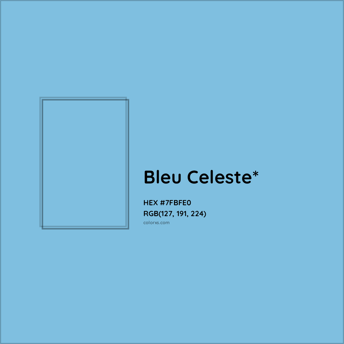 #7FBFE0 hex color. RGB, RYB, CMYK, HSL, HSV codes and color conversions. Matching color names, palettes, paints.