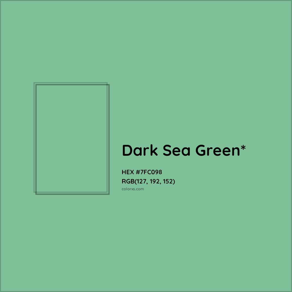 #7FC098 hex color. RGB, RYB, CMYK, HSL, HSV codes and color conversions. Matching color names, palettes, paints.