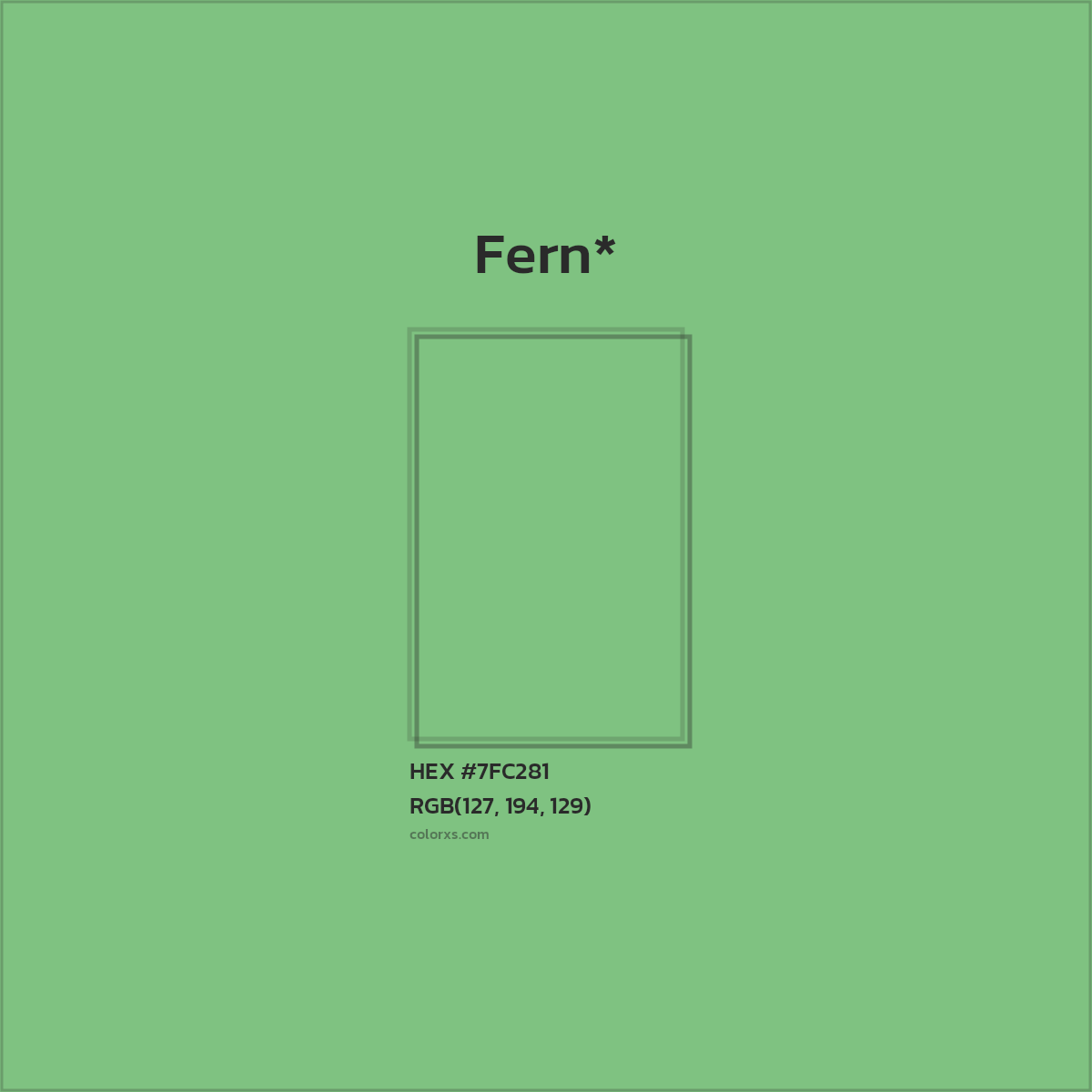 #7FC281 hex color. RGB, RYB, CMYK, HSL, HSV codes and color conversions. Matching color names, palettes, paints.