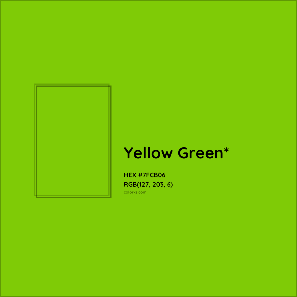 #7FCB06 hex color. RGB, RYB, CMYK, HSL, HSV codes and color conversions. Matching color names, palettes, paints.