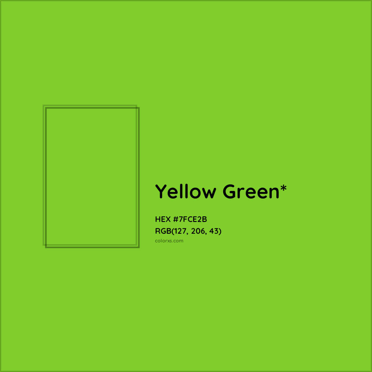 #7FCE2B hex color. RGB, RYB, CMYK, HSL, HSV codes and color conversions. Matching color names, palettes, paints.