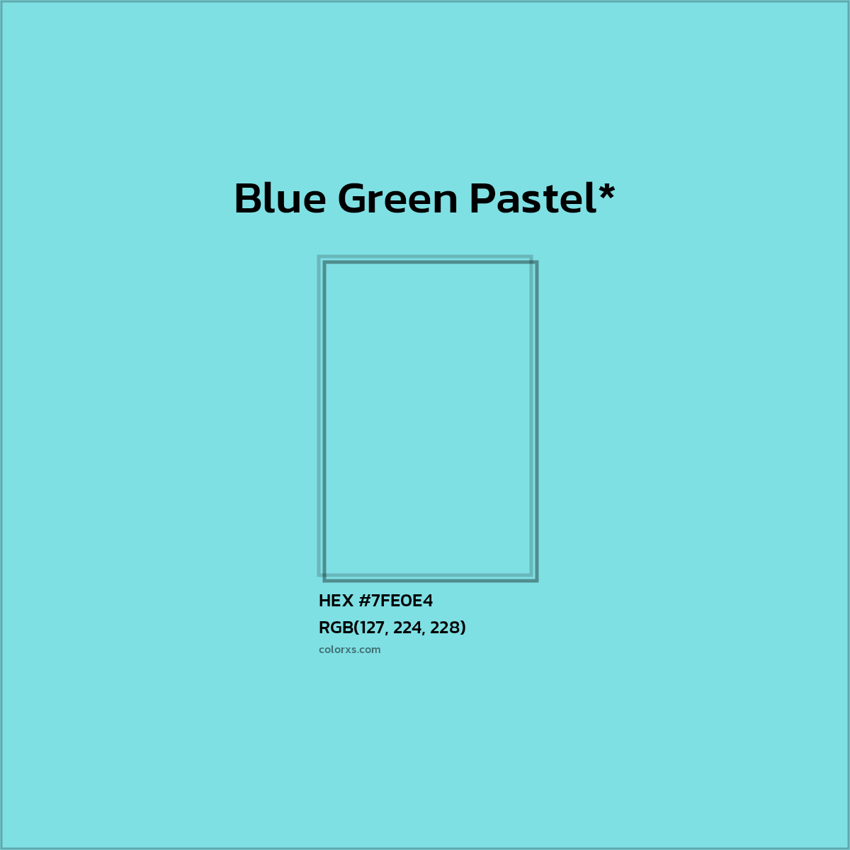 #7FE0E4 hex color. RGB, RYB, CMYK, HSL, HSV codes and color conversions. Matching color names, palettes, paints.