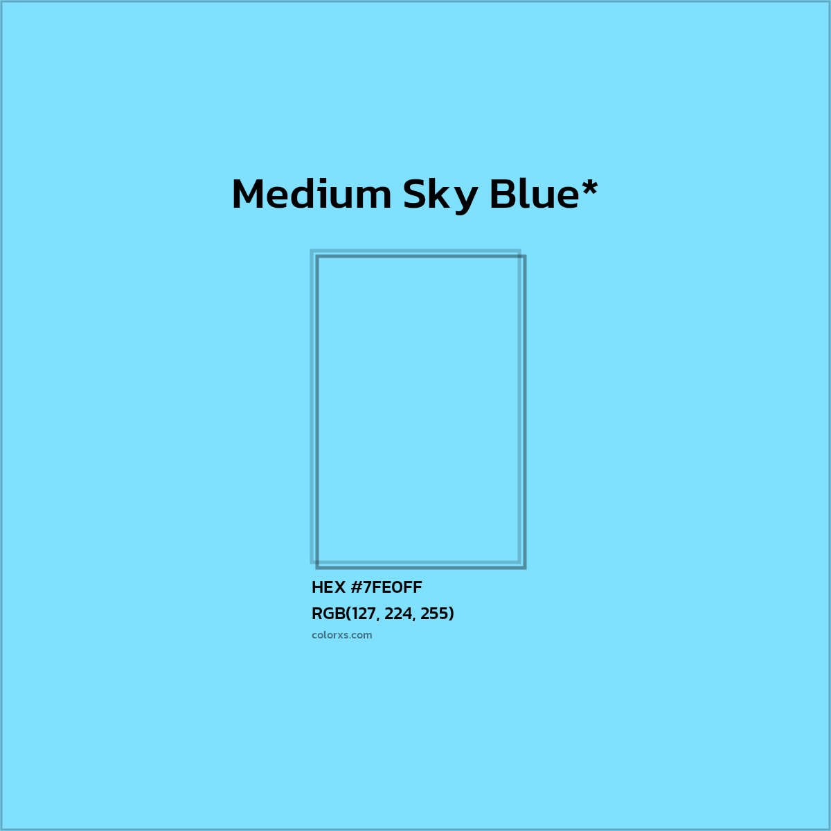 #7FE0FF hex color. RGB, RYB, CMYK, HSL, HSV codes and color conversions. Matching color names, palettes, paints.