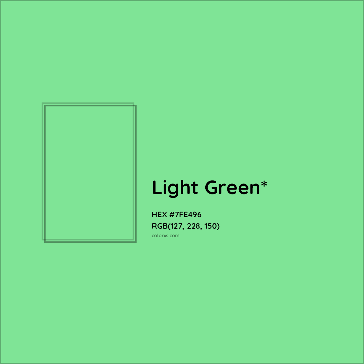 #7FE496 hex color. RGB, RYB, CMYK, HSL, HSV codes and color conversions. Matching color names, palettes, paints.