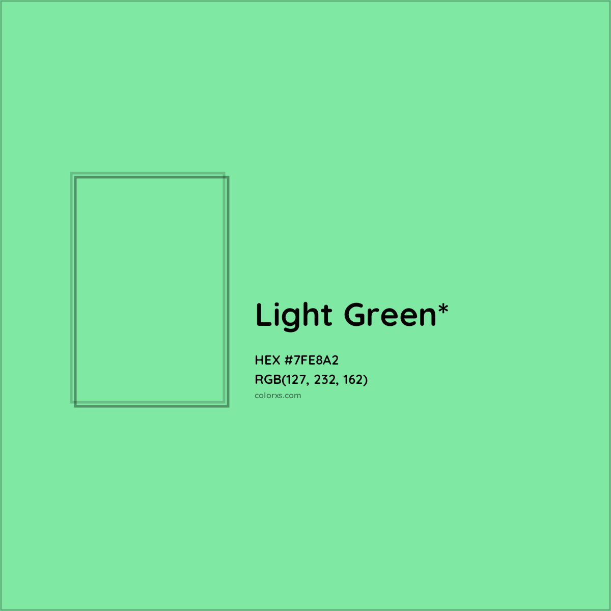 #7FE8A2 hex color. RGB, RYB, CMYK, HSL, HSV codes and color conversions. Matching color names, palettes, paints.