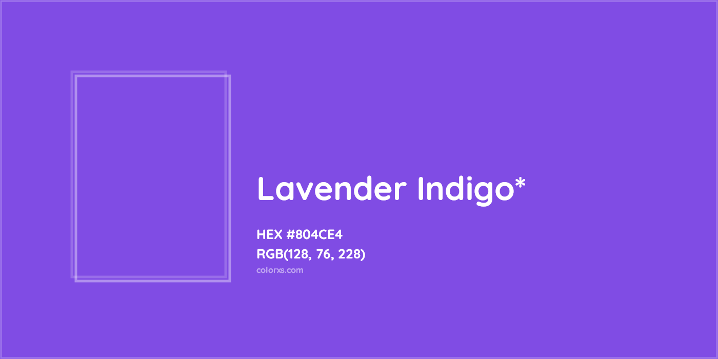 #804CE4 hex color. RGB, RYB, CMYK, HSL, HSV codes and color conversions. Matching color names, palettes, paints.